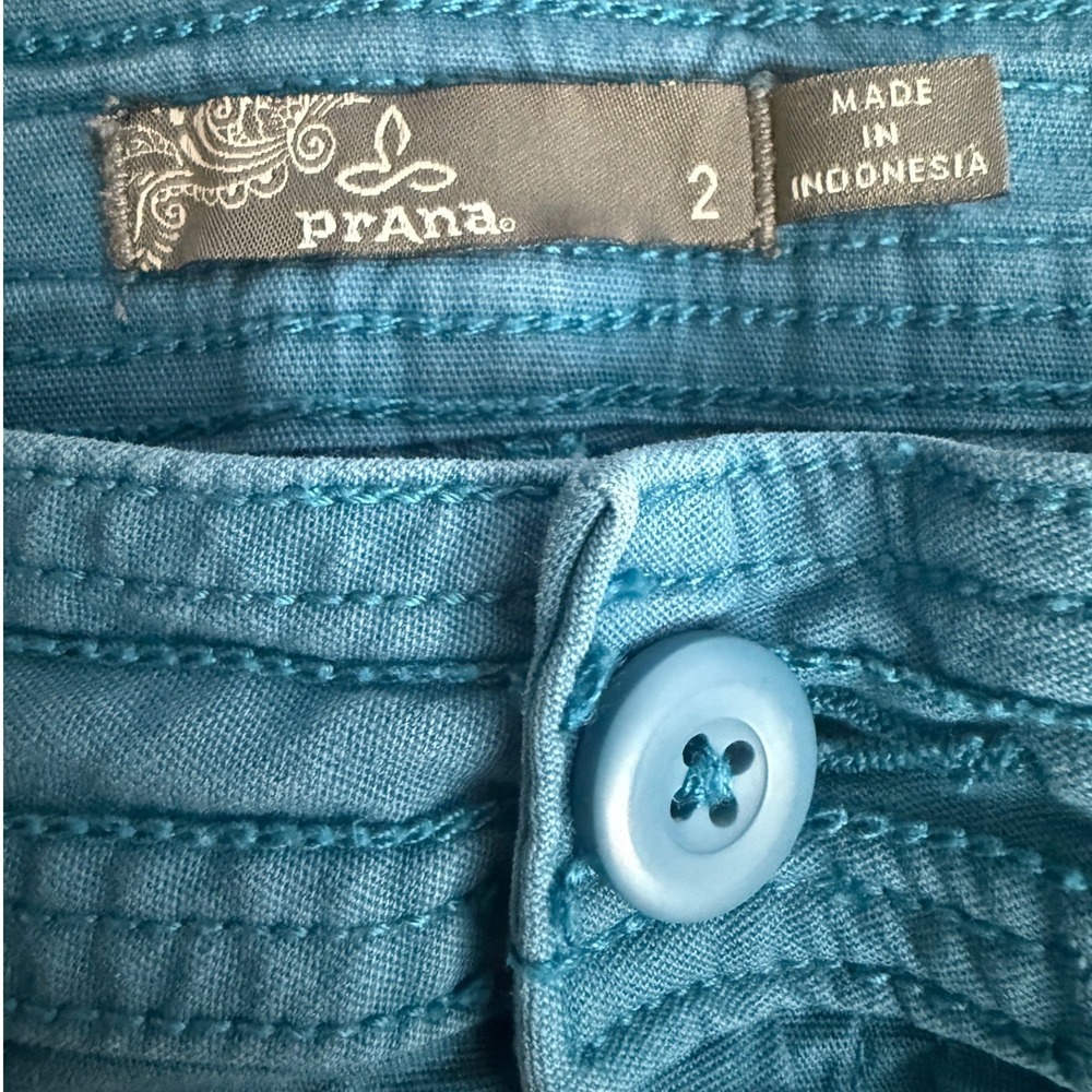 Prana Womens Organic Cotton Stretch Hiking Shorts Blue Size 2 W31192079 - Picture 4 of 5